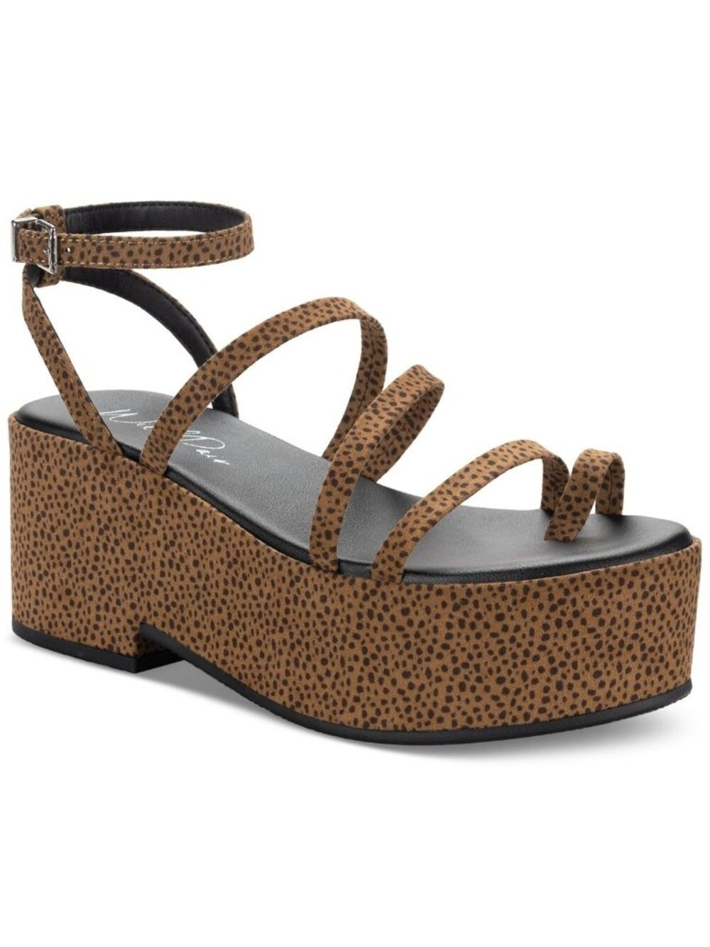 Wild Pair Womens Dottye Open Toe Platform Sandals Leopard Micro Size 7.5M NIB